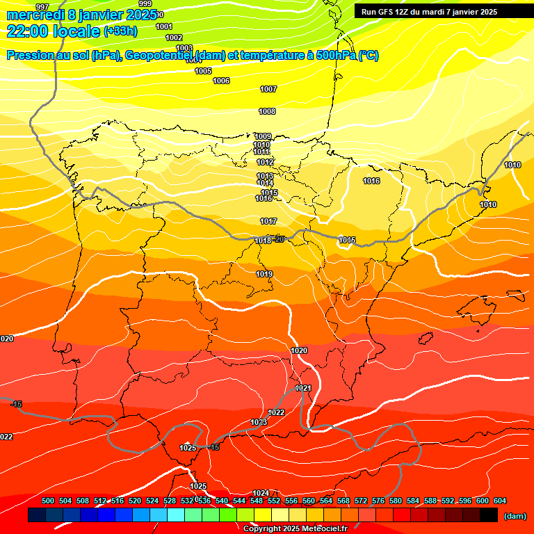 Modele GFS - Carte prvisions 