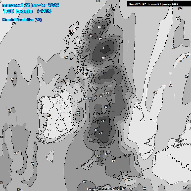 Modele GFS - Carte prvisions 