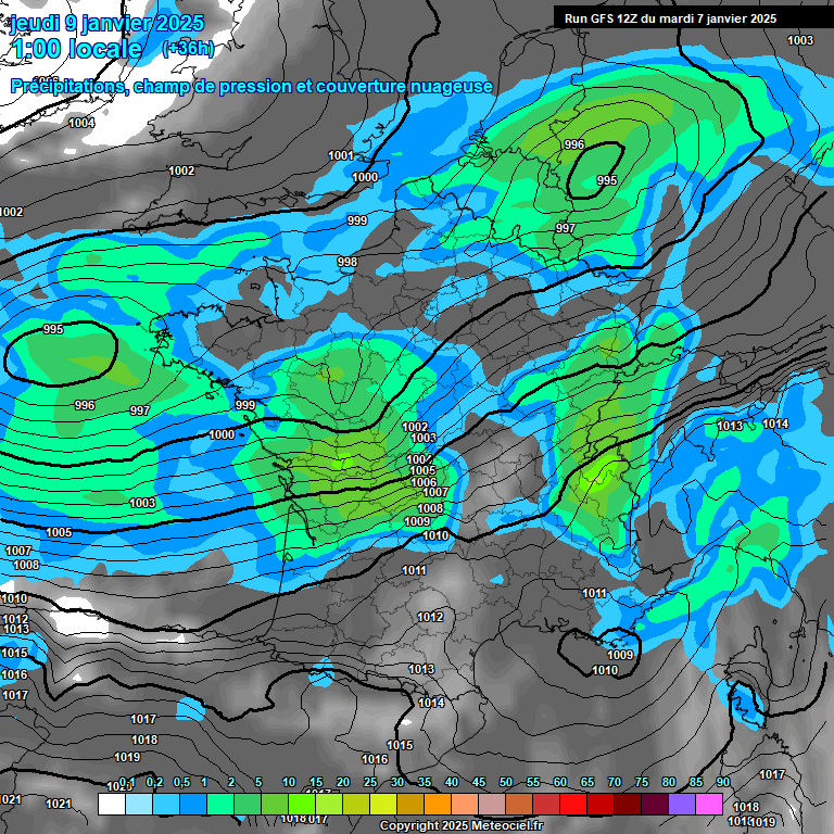 Modele GFS - Carte prvisions 