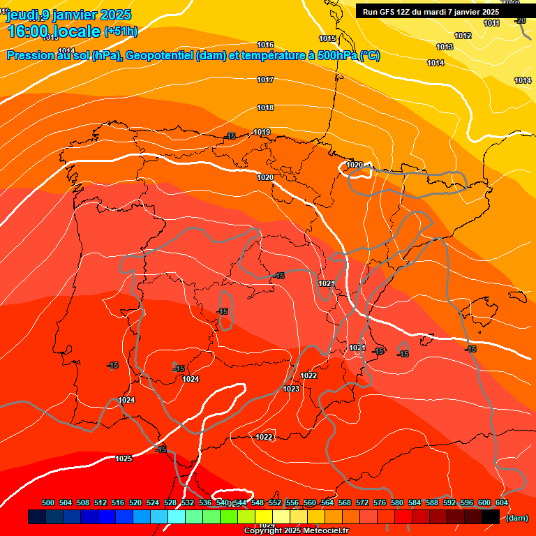 Modele GFS - Carte prvisions 