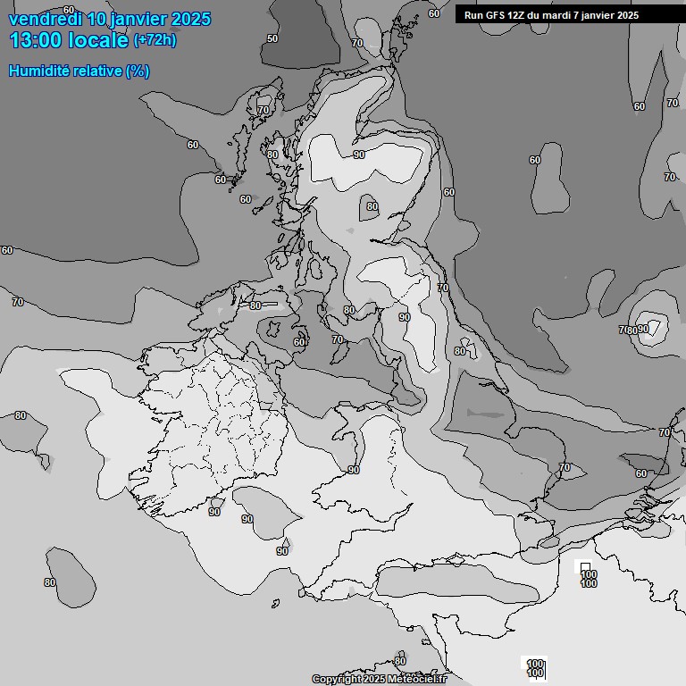 Modele GFS - Carte prvisions 