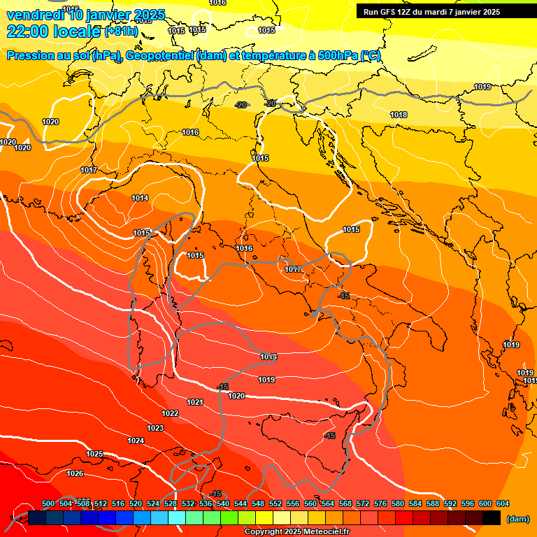 Modele GFS - Carte prvisions 