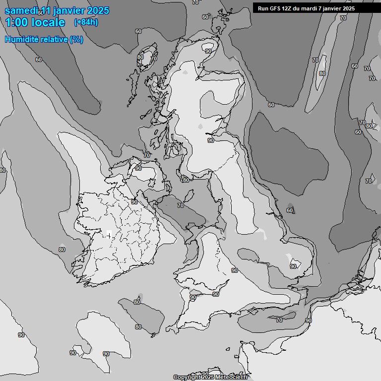 Modele GFS - Carte prvisions 