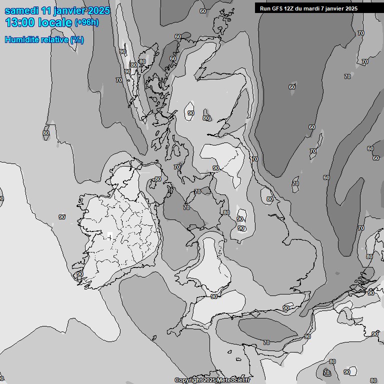 Modele GFS - Carte prvisions 