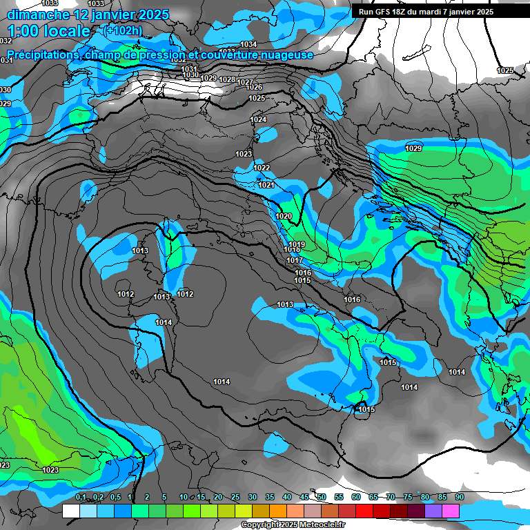 Modele GFS - Carte prvisions 