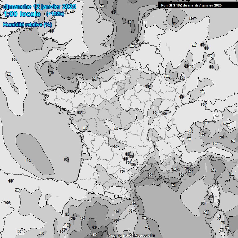 Modele GFS - Carte prvisions 