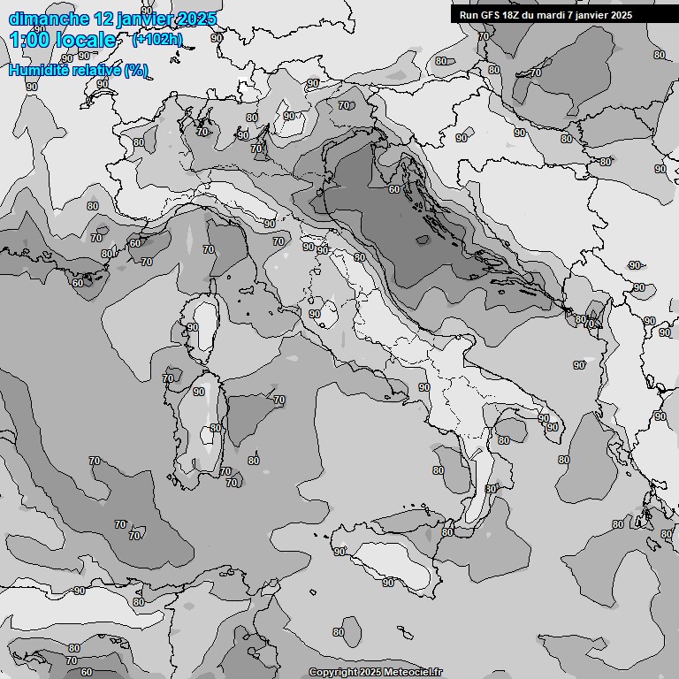 Modele GFS - Carte prvisions 