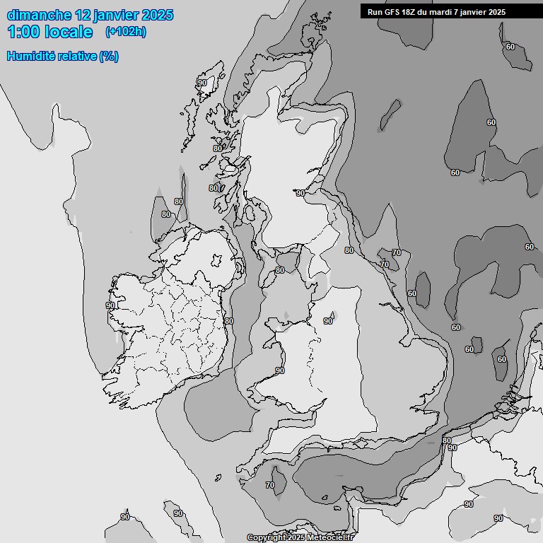 Modele GFS - Carte prvisions 