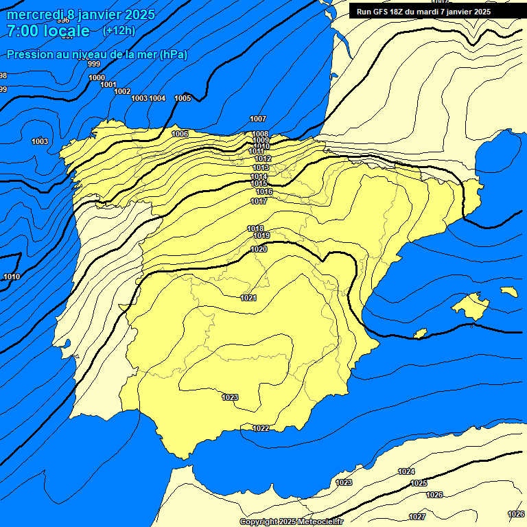 Modele GFS - Carte prvisions 