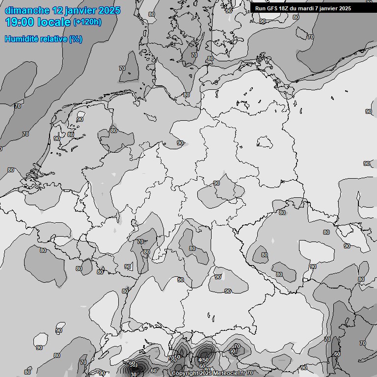 Modele GFS - Carte prvisions 