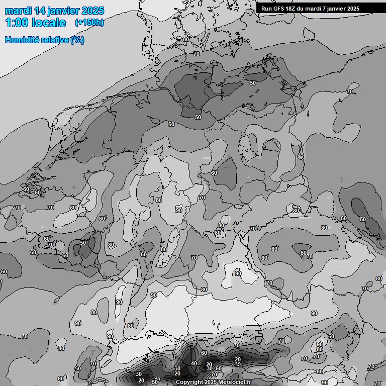 Modele GFS - Carte prvisions 