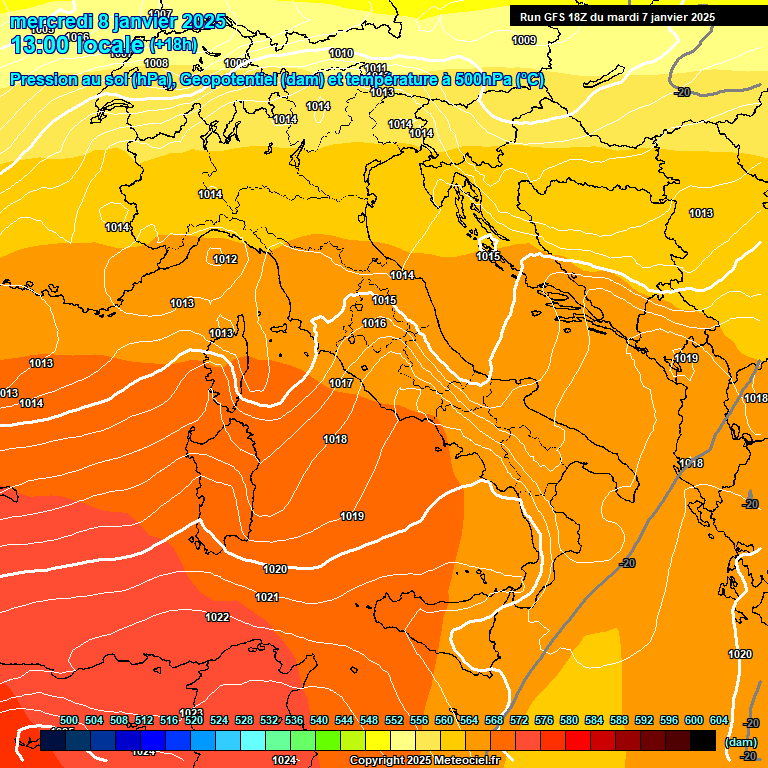 Modele GFS - Carte prvisions 