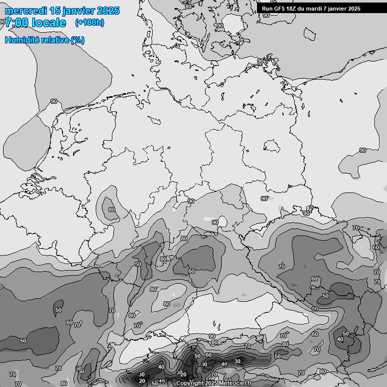 Modele GFS - Carte prvisions 