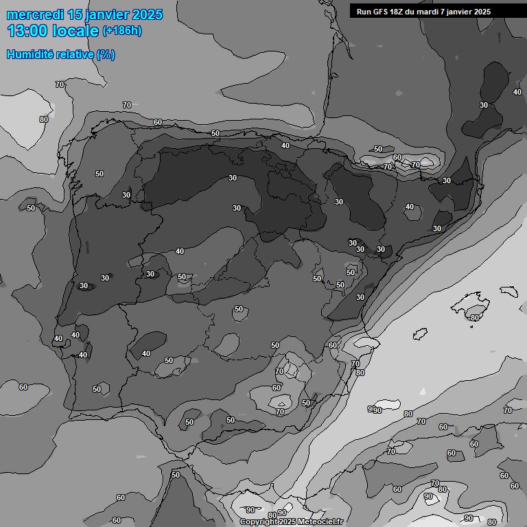 Modele GFS - Carte prvisions 