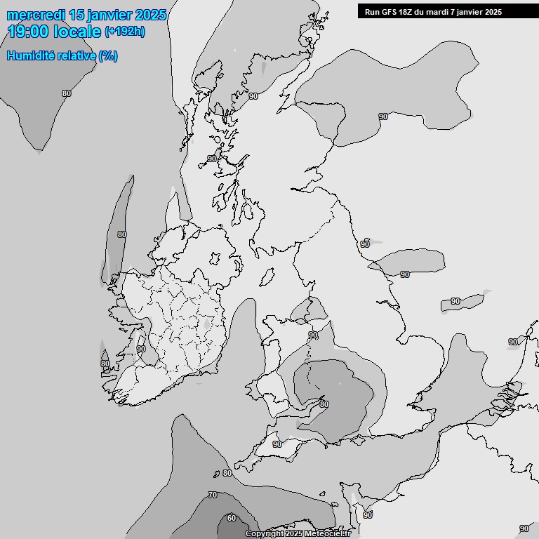 Modele GFS - Carte prvisions 