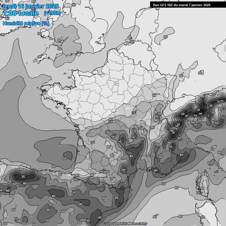 Modele GFS - Carte prvisions 