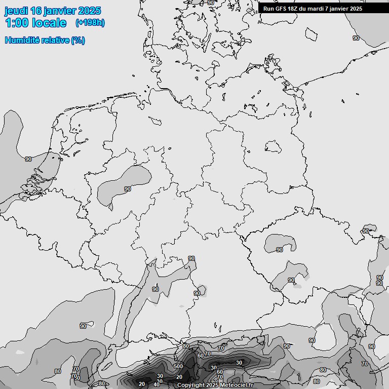 Modele GFS - Carte prvisions 