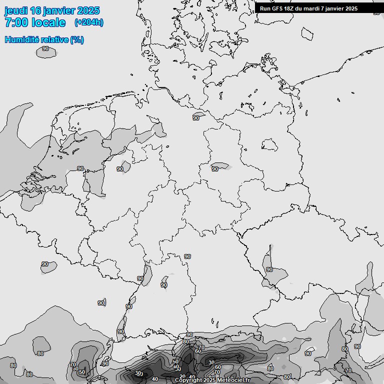 Modele GFS - Carte prvisions 