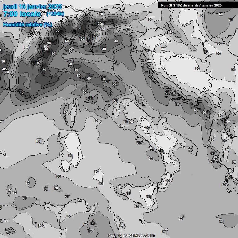 Modele GFS - Carte prvisions 