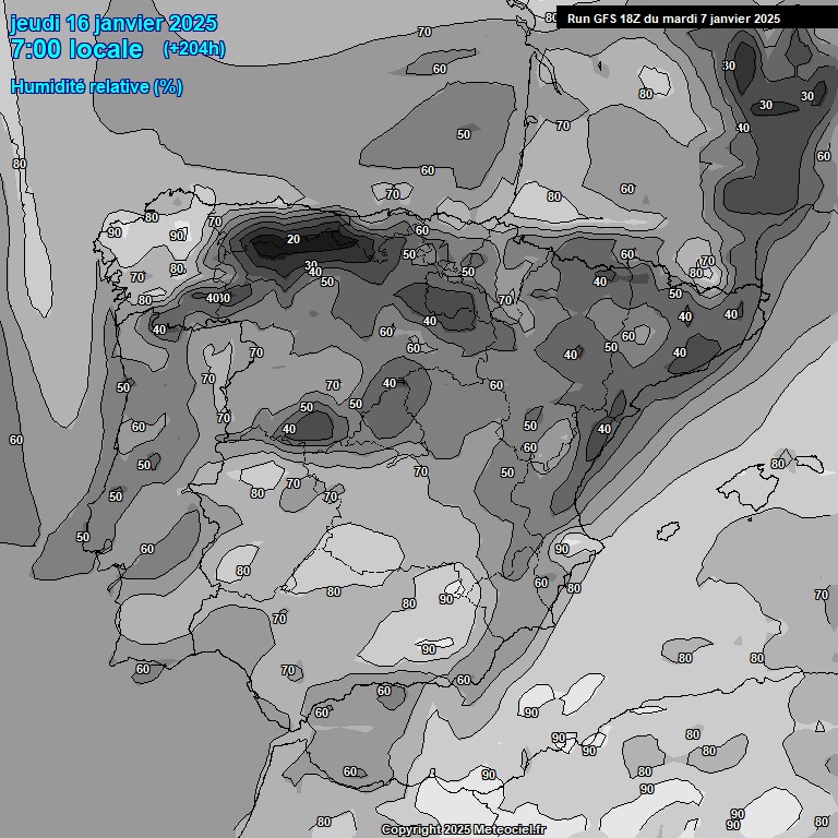 Modele GFS - Carte prvisions 