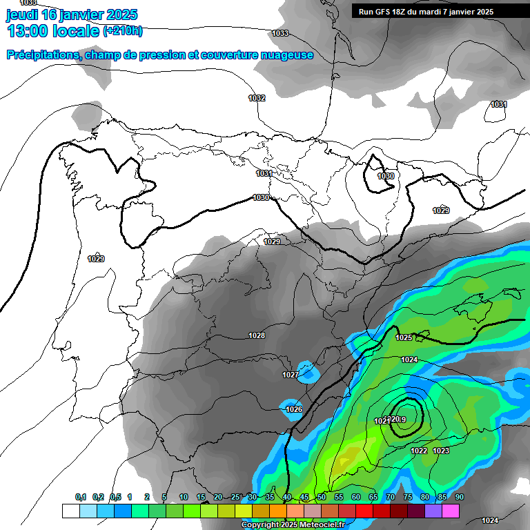 Modele GFS - Carte prvisions 