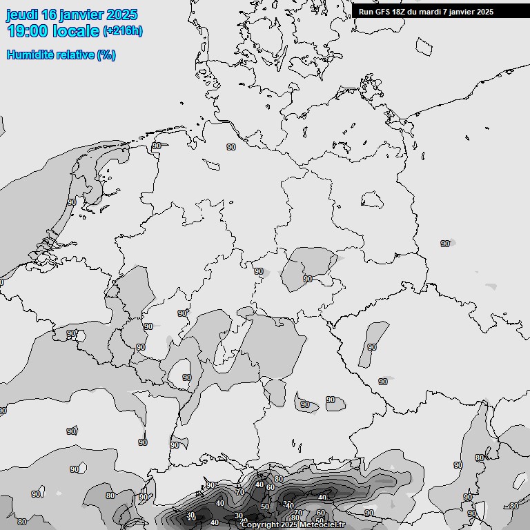 Modele GFS - Carte prvisions 