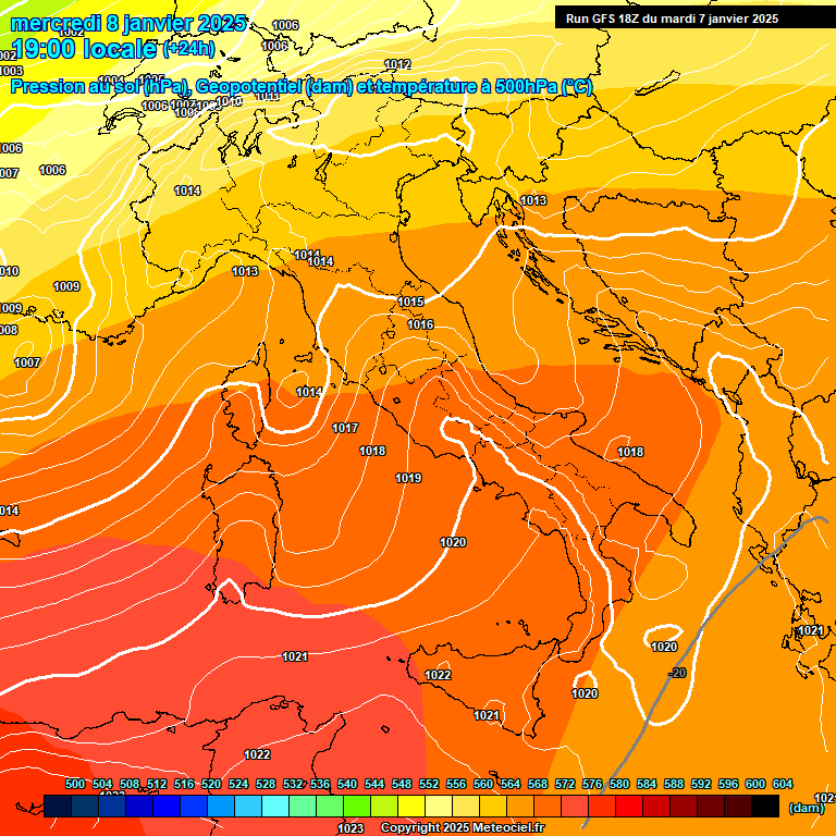 Modele GFS - Carte prvisions 