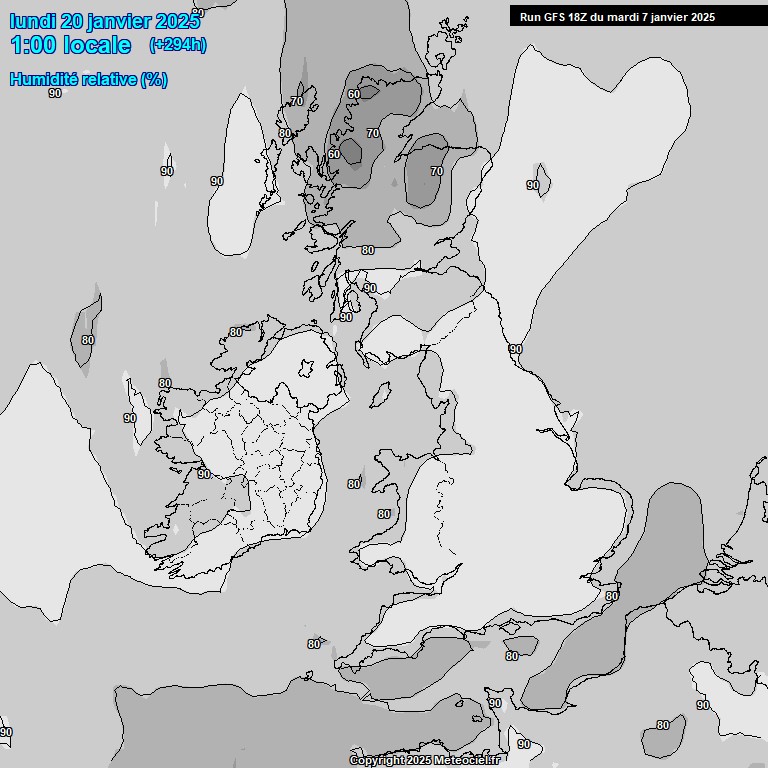 Modele GFS - Carte prvisions 