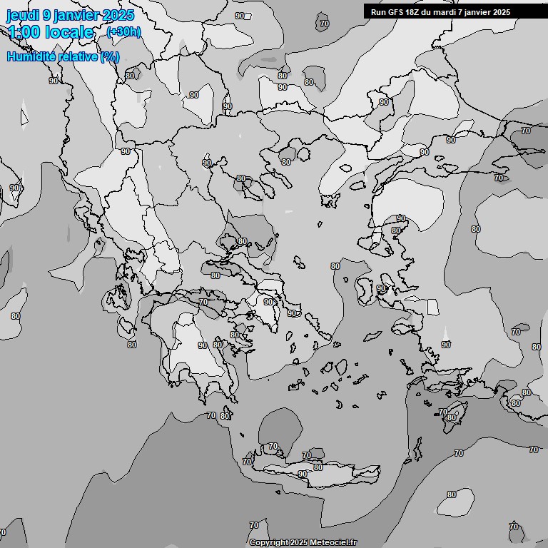 Modele GFS - Carte prvisions 