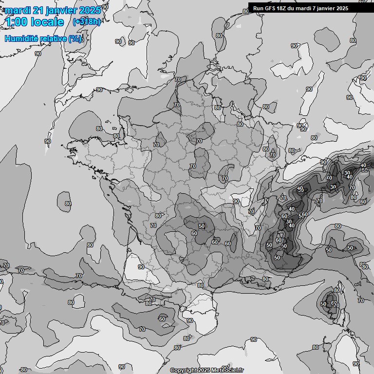 Modele GFS - Carte prvisions 