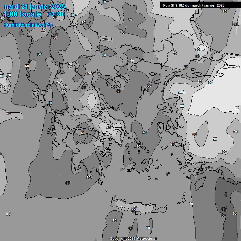 Modele GFS - Carte prvisions 