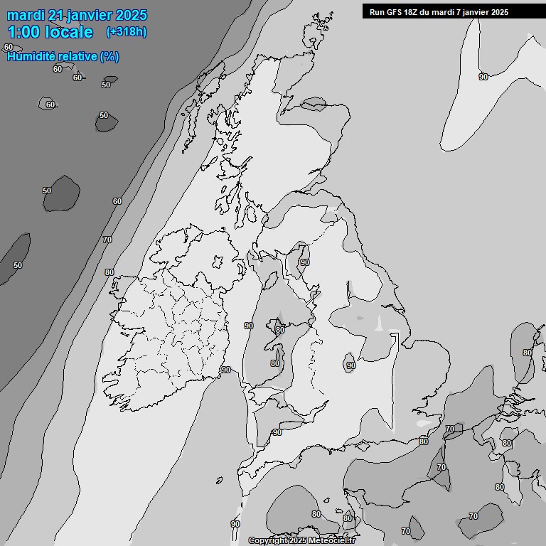 Modele GFS - Carte prvisions 