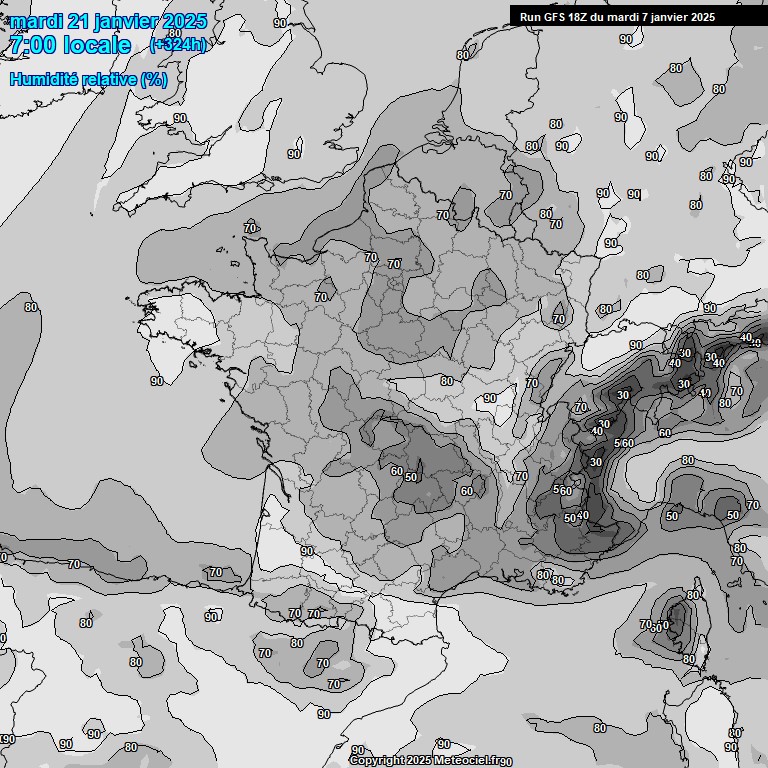 Modele GFS - Carte prvisions 