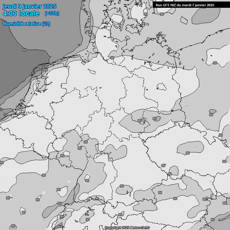 Modele GFS - Carte prvisions 