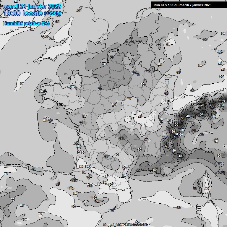 Modele GFS - Carte prvisions 