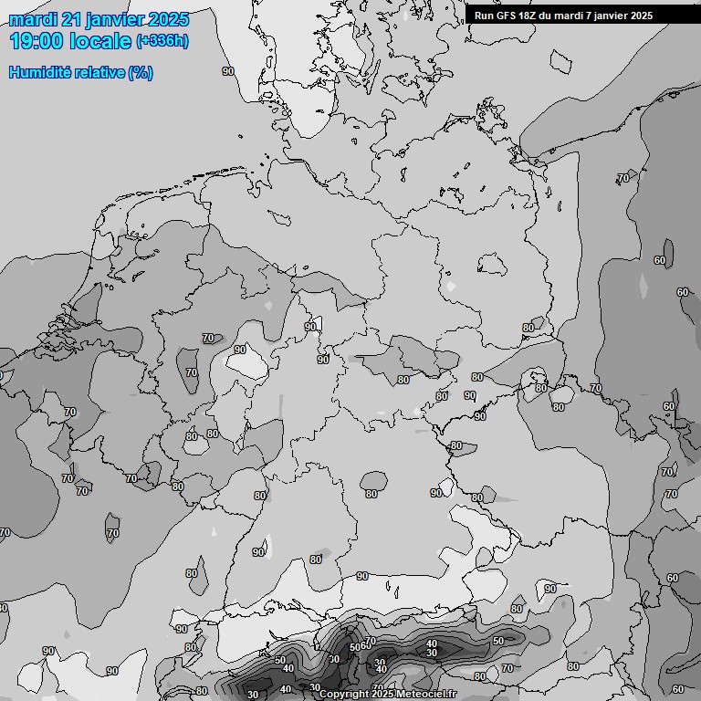 Modele GFS - Carte prvisions 