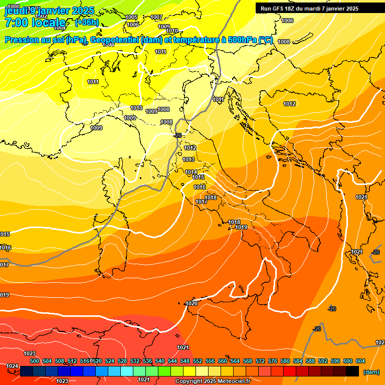 Modele GFS - Carte prvisions 