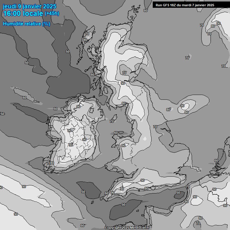 Modele GFS - Carte prvisions 