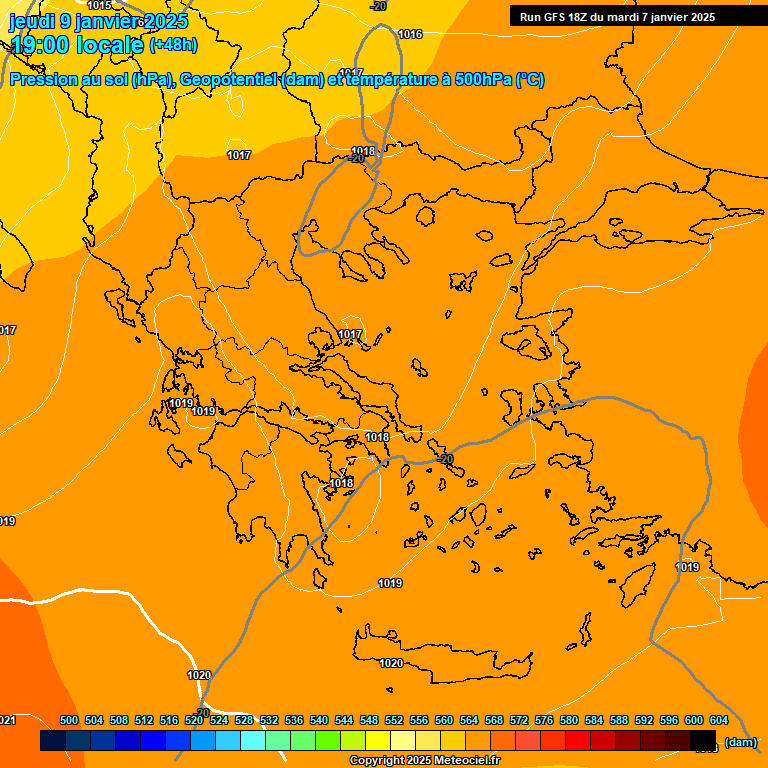 Modele GFS - Carte prvisions 