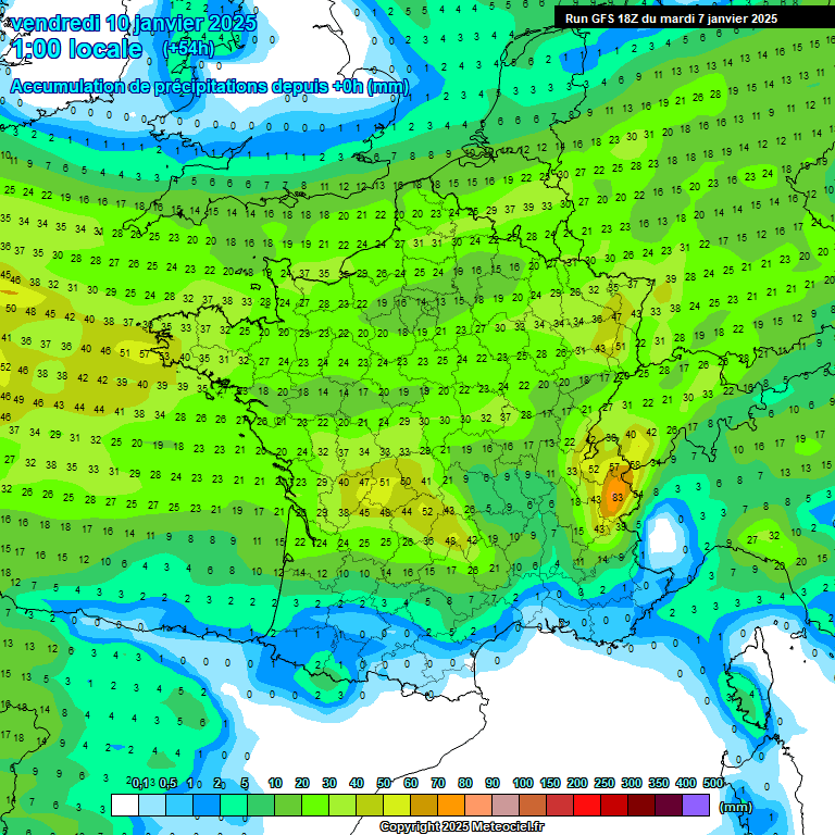 Modele GFS - Carte prvisions 