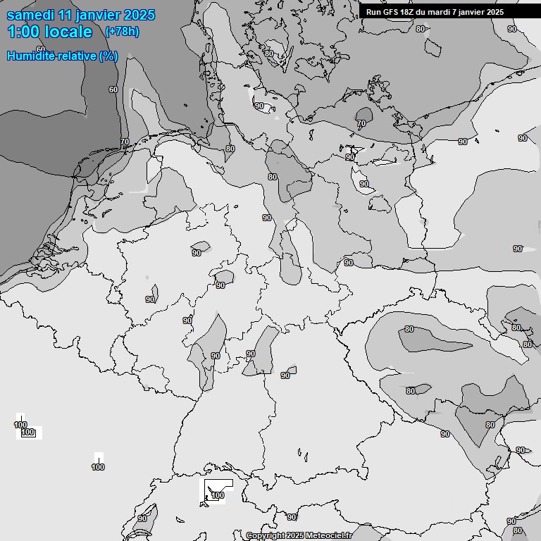 Modele GFS - Carte prvisions 