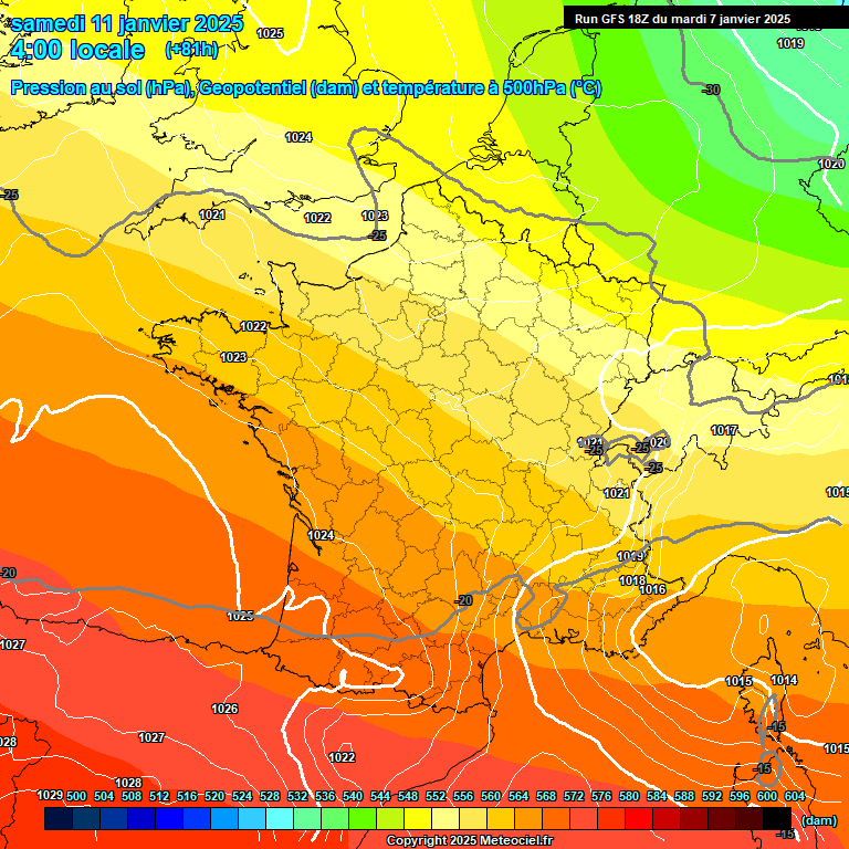 Modele GFS - Carte prvisions 