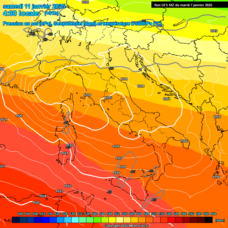 Modele GFS - Carte prvisions 