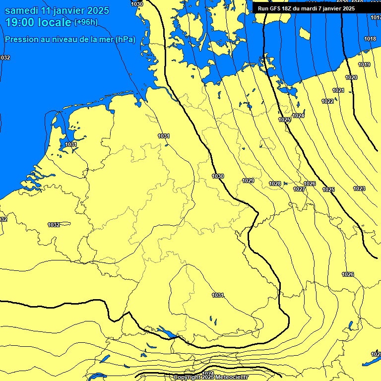 Modele GFS - Carte prvisions 