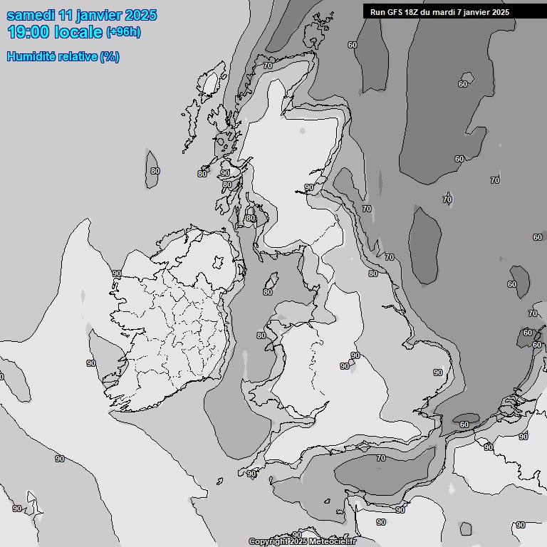 Modele GFS - Carte prvisions 