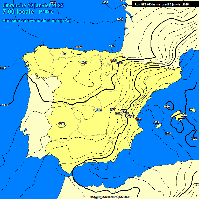 Modele GFS - Carte prvisions 