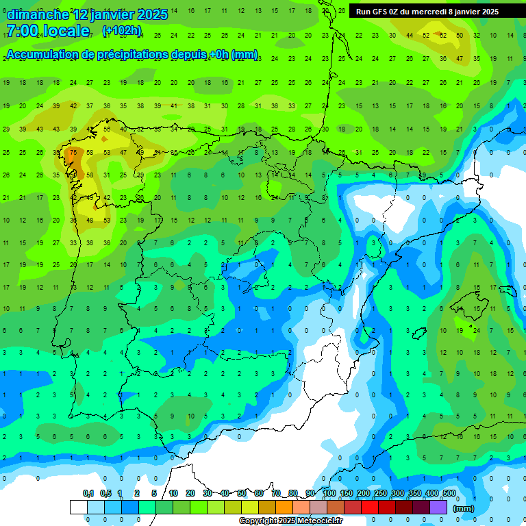 Modele GFS - Carte prvisions 