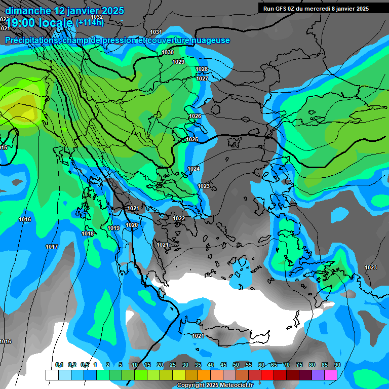 Modele GFS - Carte prvisions 