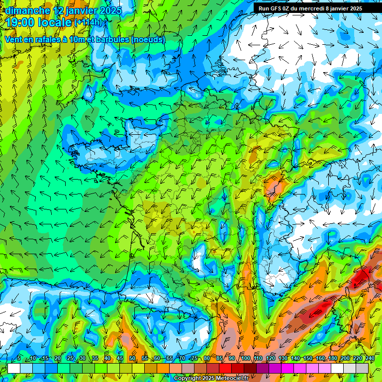 Modele GFS - Carte prvisions 