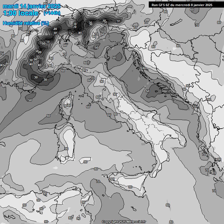 Modele GFS - Carte prvisions 